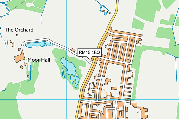 RM15 4BQ map - OS VectorMap District (Ordnance Survey)