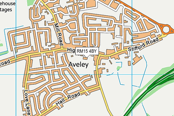 RM15 4BY map - OS VectorMap District (Ordnance Survey)