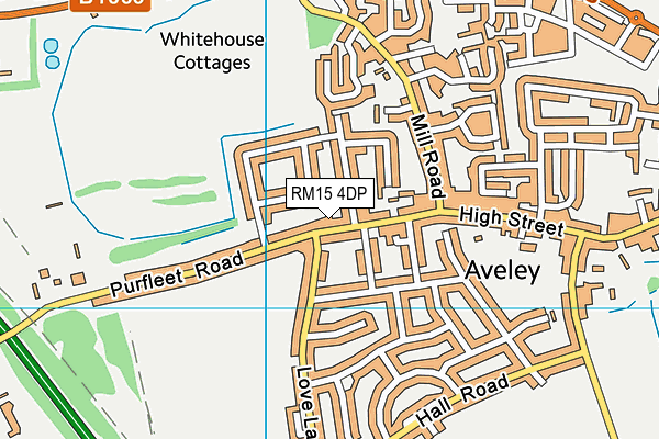 RM15 4DP map - OS VectorMap District (Ordnance Survey)