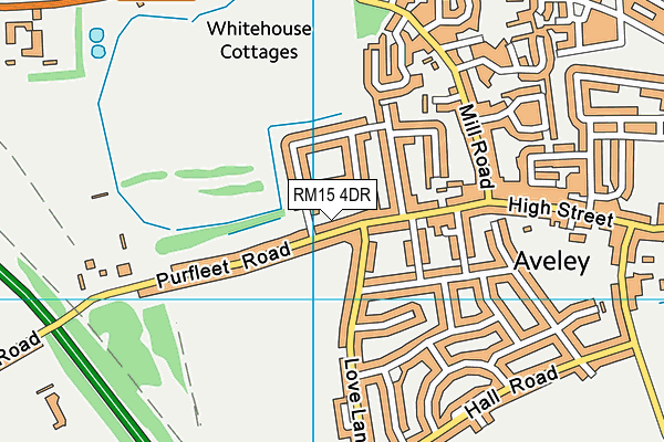 RM15 4DR map - OS VectorMap District (Ordnance Survey)