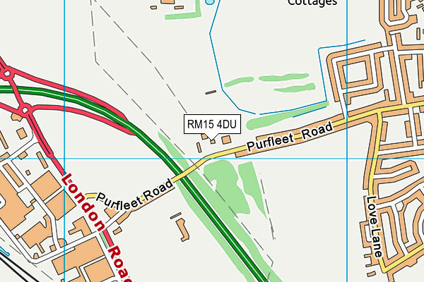 RM15 4DU map - OS VectorMap District (Ordnance Survey)