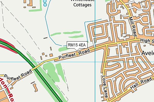 RM15 4EA map - OS VectorMap District (Ordnance Survey)