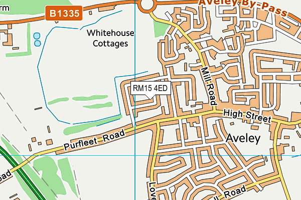 RM15 4ED map - OS VectorMap District (Ordnance Survey)