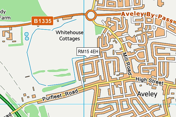 RM15 4EH map - OS VectorMap District (Ordnance Survey)