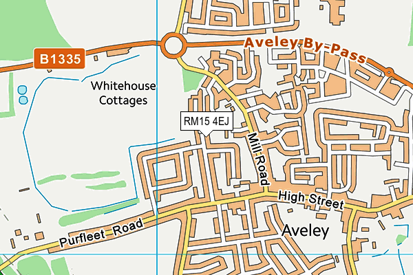 RM15 4EJ map - OS VectorMap District (Ordnance Survey)