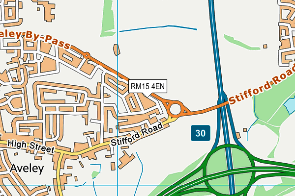 RM15 4EN map - OS VectorMap District (Ordnance Survey)