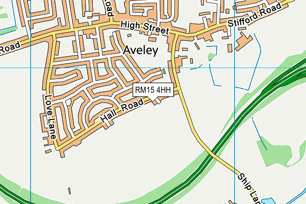 RM15 4HH map - OS VectorMap District (Ordnance Survey)