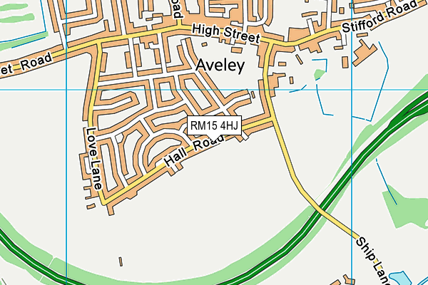 RM15 4HJ map - OS VectorMap District (Ordnance Survey)