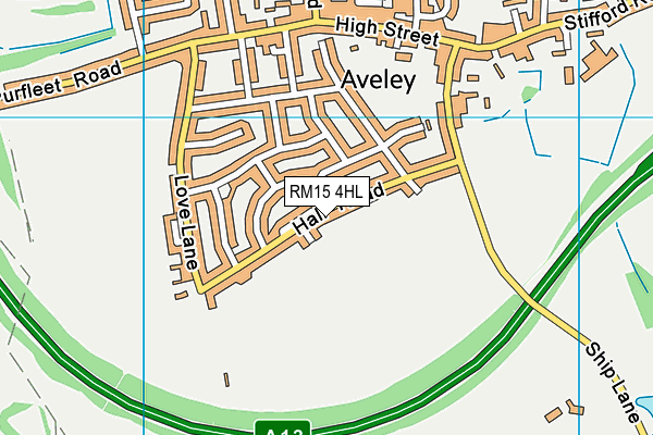 RM15 4HL map - OS VectorMap District (Ordnance Survey)