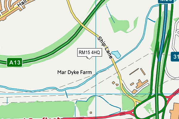 RM15 4HQ map - OS VectorMap District (Ordnance Survey)