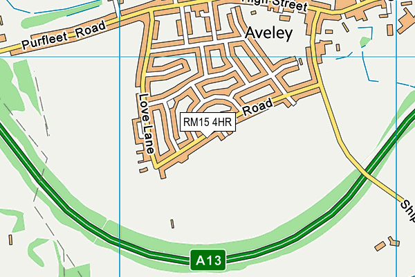 RM15 4HR map - OS VectorMap District (Ordnance Survey)