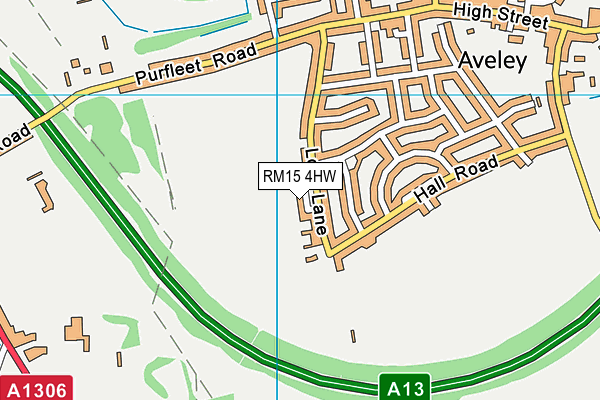 RM15 4HW map - OS VectorMap District (Ordnance Survey)