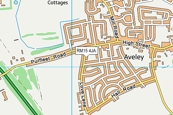 RM15 4JA map - OS VectorMap District (Ordnance Survey)