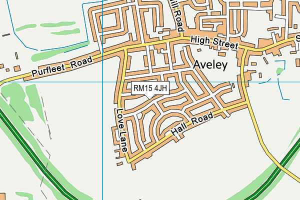 RM15 4JH map - OS VectorMap District (Ordnance Survey)