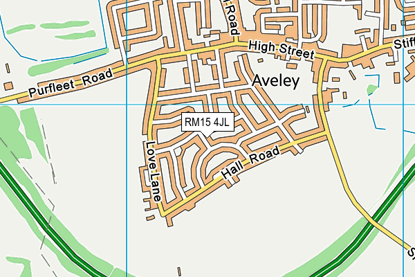 RM15 4JL map - OS VectorMap District (Ordnance Survey)