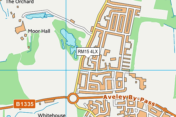 RM15 4LX map - OS VectorMap District (Ordnance Survey)