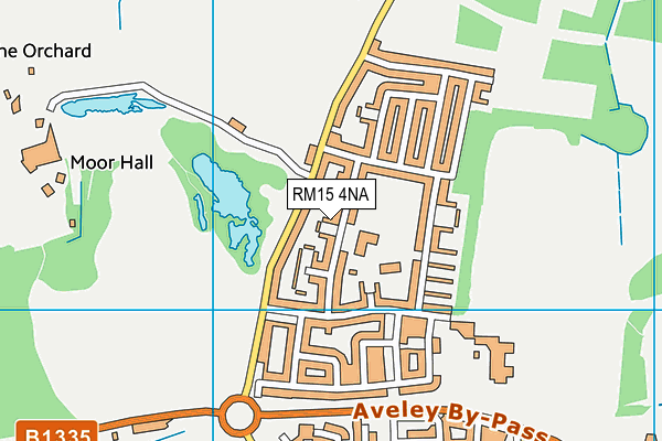 RM15 4NA map - OS VectorMap District (Ordnance Survey)