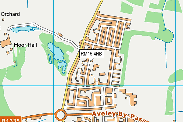RM15 4NB map - OS VectorMap District (Ordnance Survey)