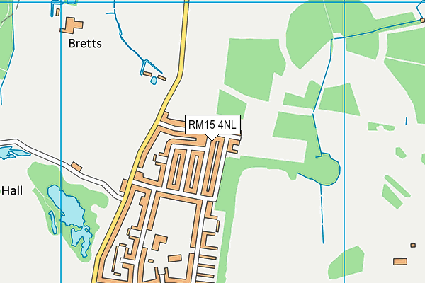 RM15 4NL map - OS VectorMap District (Ordnance Survey)