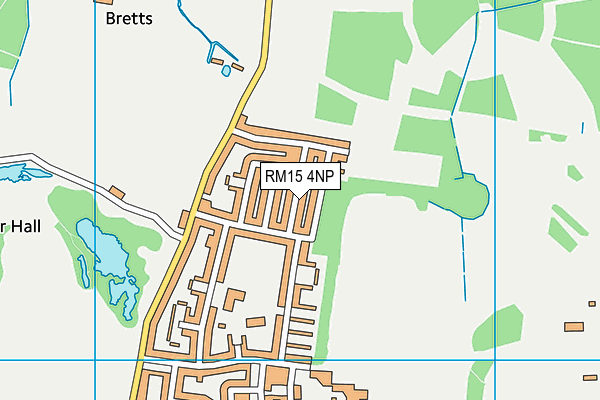 RM15 4NP map - OS VectorMap District (Ordnance Survey)