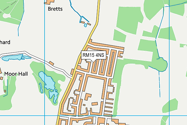 RM15 4NS map - OS VectorMap District (Ordnance Survey)