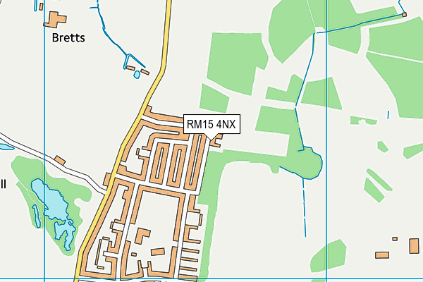 RM15 4NX map - OS VectorMap District (Ordnance Survey)