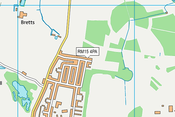 RM15 4PA map - OS VectorMap District (Ordnance Survey)