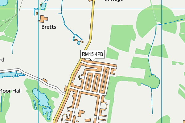 RM15 4PB map - OS VectorMap District (Ordnance Survey)