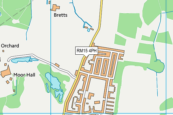 RM15 4PH map - OS VectorMap District (Ordnance Survey)