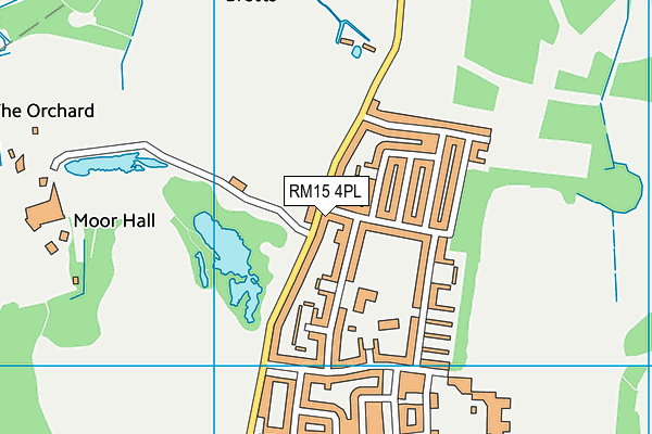 RM15 4PL map - OS VectorMap District (Ordnance Survey)