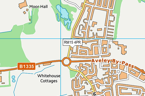 RM15 4PR map - OS VectorMap District (Ordnance Survey)