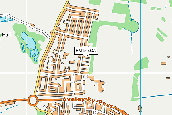 RM15 4QA map - OS VectorMap District (Ordnance Survey)