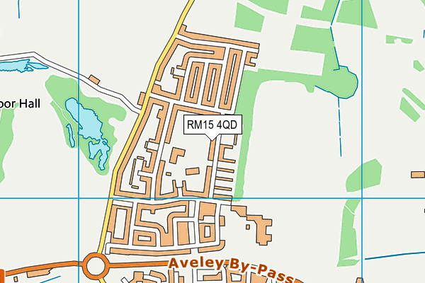 RM15 4QD map - OS VectorMap District (Ordnance Survey)