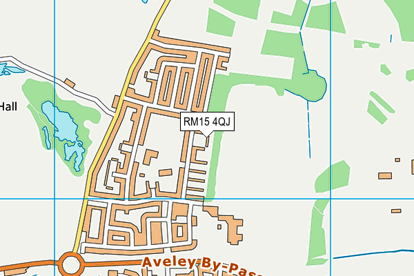 RM15 4QJ map - OS VectorMap District (Ordnance Survey)