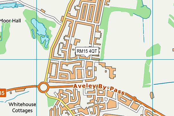 RM15 4QT map - OS VectorMap District (Ordnance Survey)
