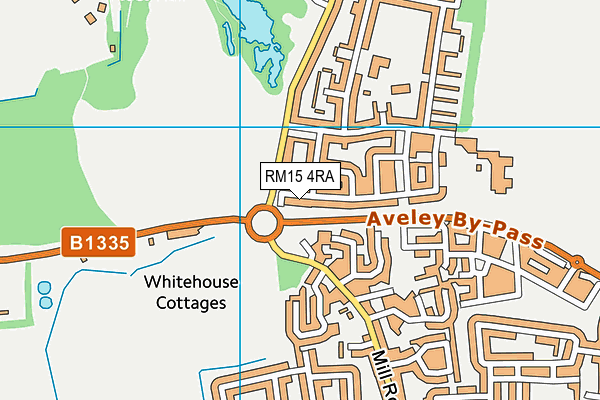 RM15 4RA map - OS VectorMap District (Ordnance Survey)