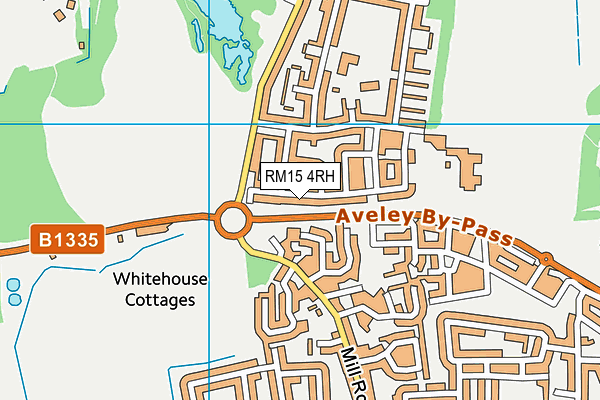 RM15 4RH map - OS VectorMap District (Ordnance Survey)