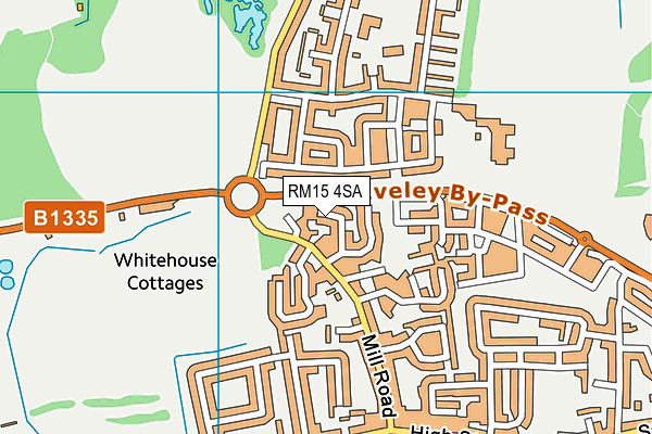 RM15 4SA map - OS VectorMap District (Ordnance Survey)