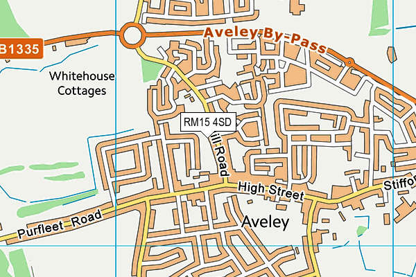 RM15 4SD map - OS VectorMap District (Ordnance Survey)