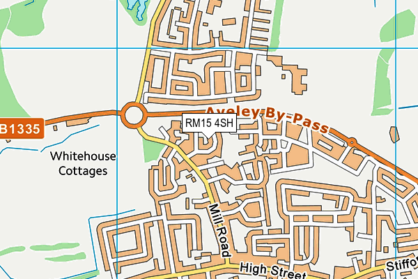 RM15 4SH map - OS VectorMap District (Ordnance Survey)