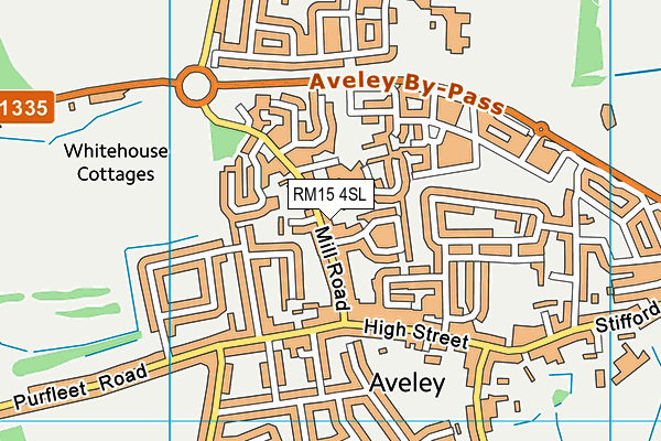 RM15 4SL map - OS VectorMap District (Ordnance Survey)