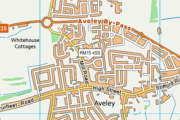 RM15 4SS map - OS VectorMap District (Ordnance Survey)