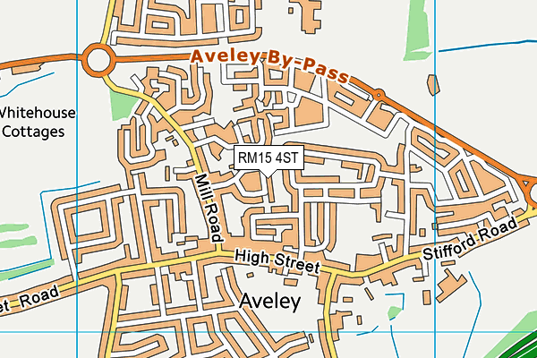 RM15 4ST map - OS VectorMap District (Ordnance Survey)