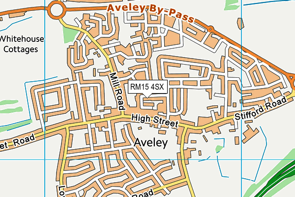 RM15 4SX map - OS VectorMap District (Ordnance Survey)