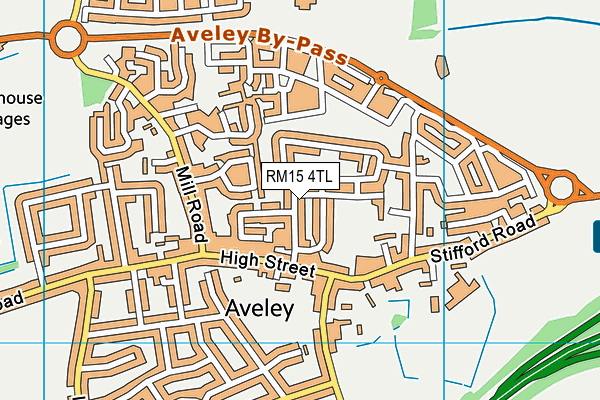 RM15 4TL map - OS VectorMap District (Ordnance Survey)