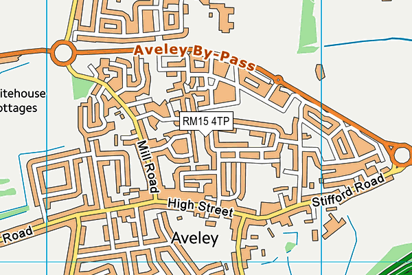 RM15 4TP map - OS VectorMap District (Ordnance Survey)