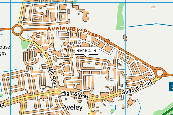 RM15 4TR map - OS VectorMap District (Ordnance Survey)