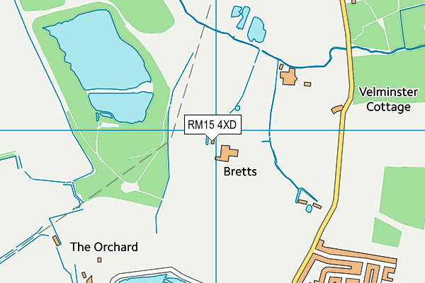 RM15 4XD map - OS VectorMap District (Ordnance Survey)