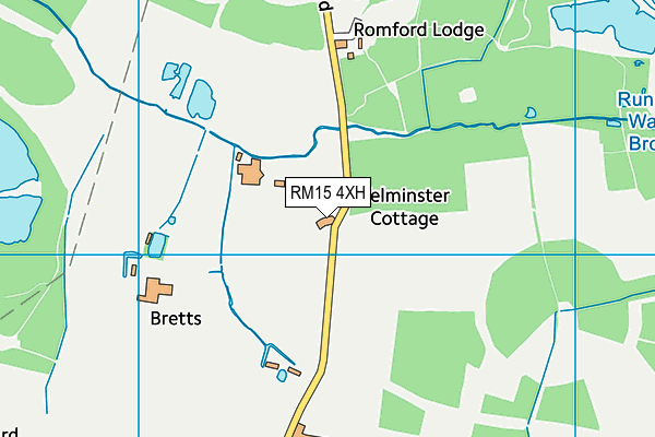 RM15 4XH map - OS VectorMap District (Ordnance Survey)