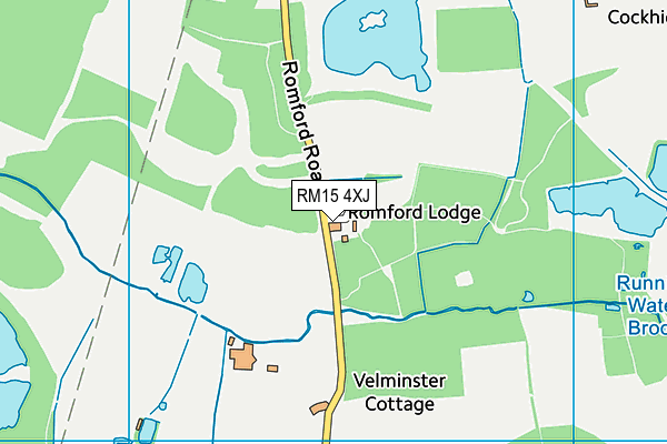 RM15 4XJ map - OS VectorMap District (Ordnance Survey)